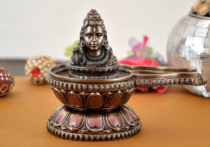 MahaKaal Handicraft Resin Shiva Shivlingam Idol Shivling Home Temple Gift Item Height 5 Inches