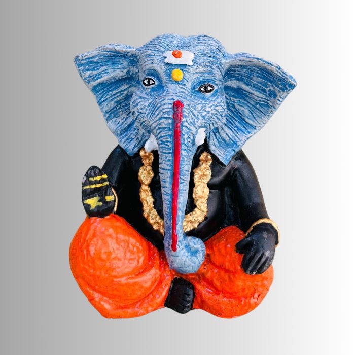 The Handmade Blue & Orange Color Ganesha